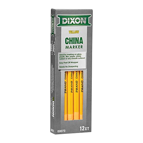 Dixon Industrial Phano Peel-Off China Marker Pencils, Yellow, 12-Pack (00073) #TOP24