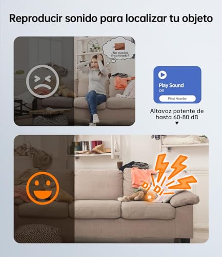 NOVOO Air Smart Tracker Tag per Apple & Google Find My, Mini Localizzatore Bluetooth con Allarme Forte 80dB, Batteria Sostituibile, Etichetta Localizzatore per Chiavi/Passaporto/Valigie/Bagni, 4 PCS - Immagine 5