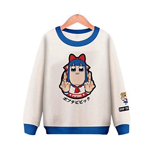 Mikucos POP Team Epic Poputepipikku Popuko Pipimi Hoodie Sweater Anime Tops Sweatshirt Hoodie M White Mikucos POP Team Epic Poputepipikku Popuko Pipimi Hoodie Sweater Anime Tops Sweatshirt Hoodie M White