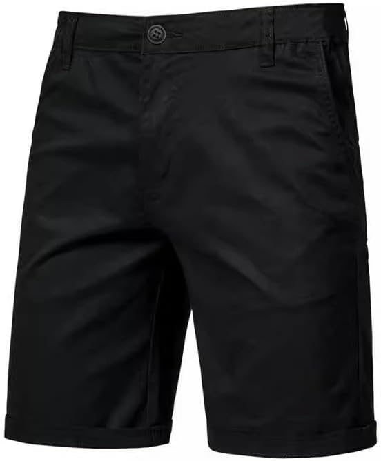USTZFTBCL Summer Men's Cotton Casual Straight Leg Slim Fit Solid Color Shorts