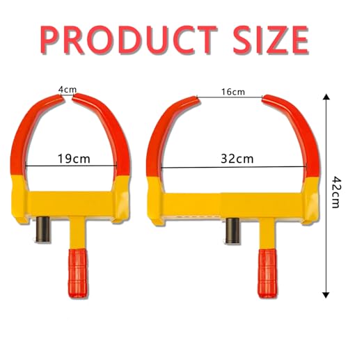 KEELYY Wegfahrsperre Radkralle Parkkralle Diebstahlsicherung mit 2 Schlüsseln, Felgenkralle Reifenkralle Wegfahrsperre Diebstahlsicherung für Anhänger Wohnwagen Autos, Wohnmobil