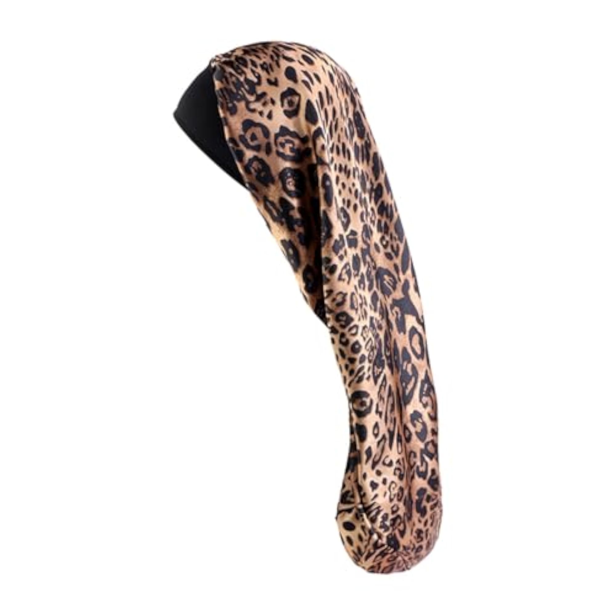 Women Long Satin Bonnet Hair Sleeping Cap, Leopard Print Multicolour