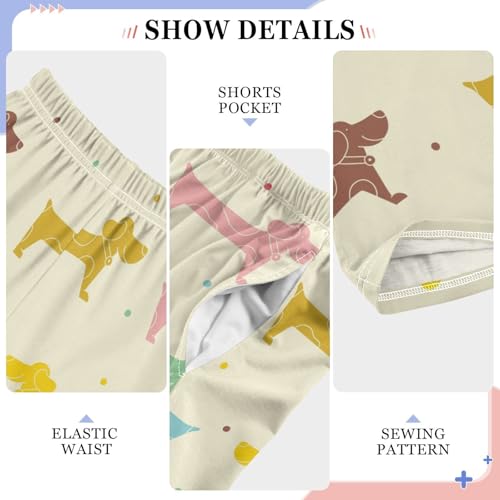 Boys' Pants Dachshund Colorful Dogs Long Bottoms Jogger Pants Elastic Waist Trousers with Pockets S-XL4