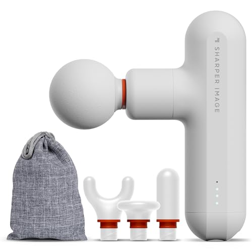 Image of Sharper Image Powerboost Move Aero Massage Gun - Deep Tissue Percussion Massager for Muscle Recovery & Pain Relief, Portable Mini Handheld Massager for Back, Neck & Shoulders, Quiet Travel Design