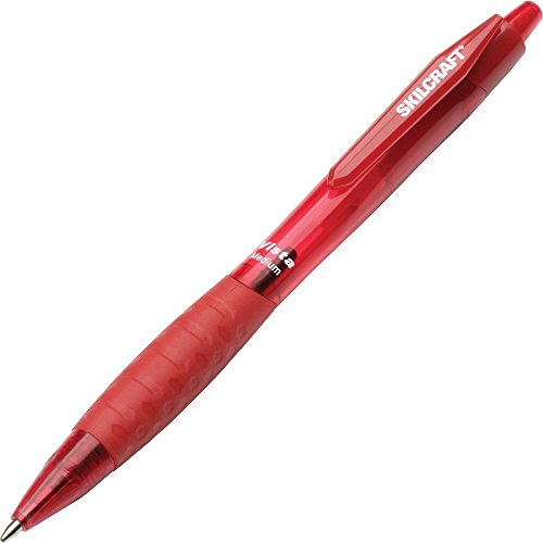 Stylo rouge SKILCRAFT Vista pack de 12 fournitures écriture pointe moyenne encre de qualité