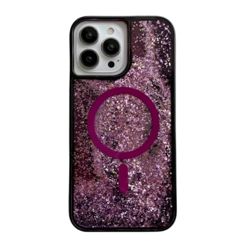 Coque de sable mouvant liquide à paillettes de couleur néon pour iPhone 15