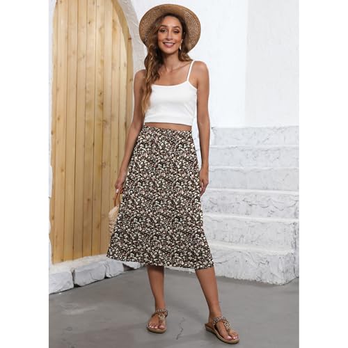 Image of Witsmile Flowy Skirt Elastic High Waist A-Line Skirt with Pockets Bohemia Cover-up for Women 2026 Trendy(S-2XL)