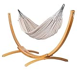 LA SIESTA - Flora Zebra - Klassische Kingsize-Hängematte aus Bio-Baumwolle + FSC zertifiziertem Holzgestell