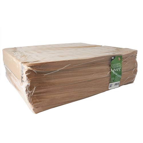 Papstar - 1 x 1000 sacchetti per pasticceria con finestra in PL"pure", 47 x 20 x 9 cm, colore: Marrone