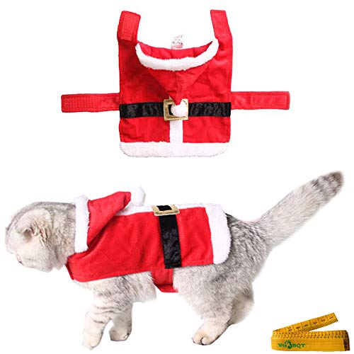 Adjustable Christmas Costume Santa Claus Suit With Hood And Collar Bow Tie For Small Cats Dogs Rabbits Puppy Pets Party Outfit #TOP1
