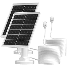 5W Solar Panel Charger Compatible with Arlo Pro 5S/Pro 4/Pro 3/Ultra/Ultra 2/Go 2 Camera, Solar Panels Charging with 13.1ft Waterproof Charging Cable,360 Adjustable Wall Mount, 2 Pack