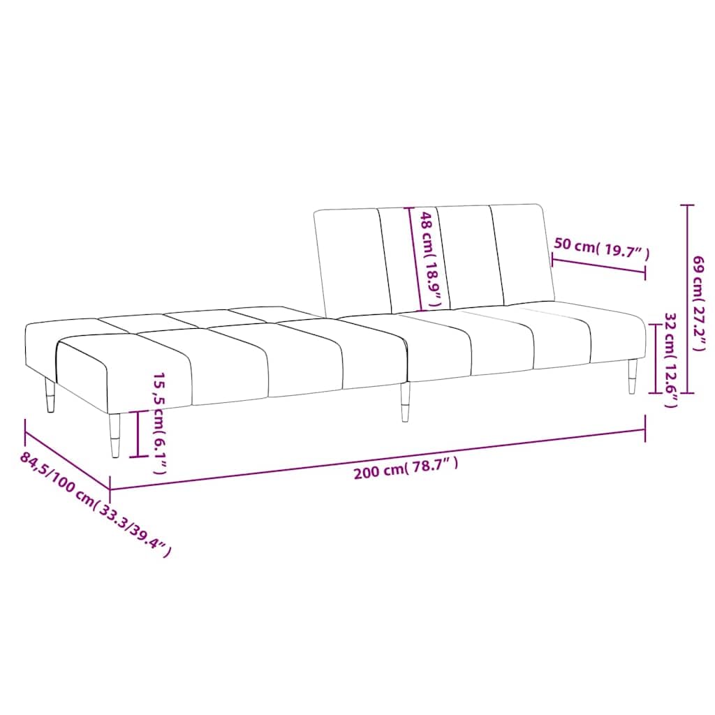 Sofa do spania 2-osobowa, niebieska, aksamitna rama drewniana, 200 x 84,5 x 69 cm, wygodny mebel tapicerowany do salonu i pokoju gościnnego, rozkładana kanapa i łóżko, idealna do relaksu i
