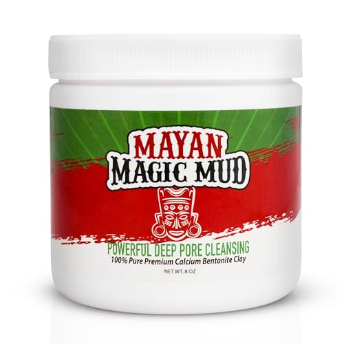 Mayan Magic Mud Powerful Deep Pore Cleansing Sodium Bentonite Clay - Natural Face Mask Peel For Men And Women - USA Made Full Facial Skin Care - Spa Level Beauty Products That Cleanse Skin - 8 Oz