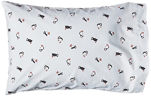 Image of Poppy & Fritz - Queen Size Sheet Set, 100% Long-Staple Percale Cotton Bedding, Crisp & Cool, Deep Pockets, Bed Sheets with Matching Fitted Sheet & Pillowcases (Puffin Paradise Black /White)