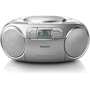 Philips AZ127/12 CD-Soundmaschine mit Dynamic Bass Boost (Autostop-Kassettendeck, UKW-Tuner) Silber