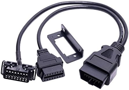 Arteckin Universal 16pin Male to Female Adapter OBD 2 Splitter Y Cable with Underdash Bracket for GPS Tracking Device