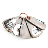 Kitchen Gadgets Set 5 Pieces, Space Saving Cooking Tools Kitchen Accessories-Garlic/Ginger Grinder, Cheese Grater, Vegetable/Fruit Peeler, Pizza Cutter, Bottle Opener, Gadgets Gift Set