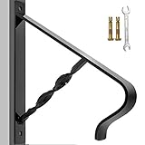 Handrails,Wall Mounted Wrought Iron Handrail Stair Railing Fits 1 or 2 Handrails for Outdoor Steps