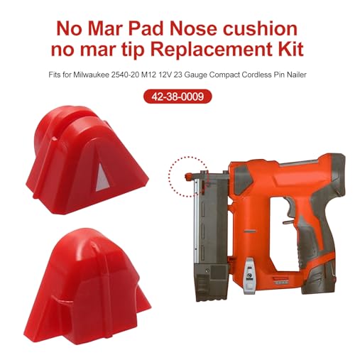 seork 42-38-0009 No Mar Pad Nose cushion no mar tip Replacement Kit Fits for Milwaukee 2540-20 M12 12V 23 Gauge Compact Cordless Pin Nailer, Set of 8 - Thumbnail 3