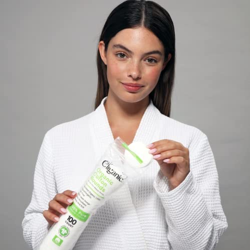 Cliganic Organic Cotton Rounds (300 Count) Makeup Remover Pads, Hypoallergenic, Lint-Free | 100% Pure Cotton #TOP2