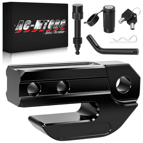 AC-MTORC Black Hitch Slider with Locks Pin, 2" Receiver Slider Skid Protection Compatible with 3/4" D-Ring or Soft Shackle for Trucks Off-Road Vehicle Towing Recovery Hitch Protection by AC-MTORC - Used condition - US$73.59