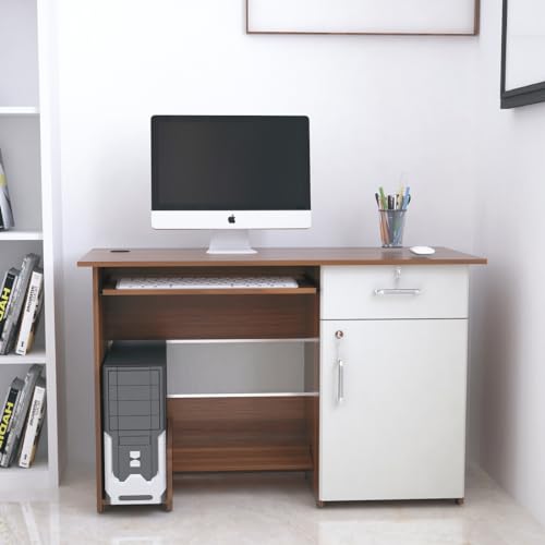 Image of COUCH CULTURE Fisher Engineered Wood Study Table | Multi-Purpose Study Table | Computer Table for Students | Office Table with 2 Drawers | Desk for Work from Home | 1 Year Warranty - Leon Teak