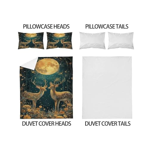 Parure de lit cerf 260x220 microfibre haute densité Full Moon