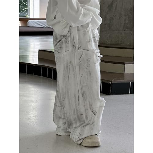 Baggy Jeans Kids Ripped Loose Fit Casual Wide Leg Jeans Hip Hop Streetwear Baggy Pants Boys White Distressed with Holes3