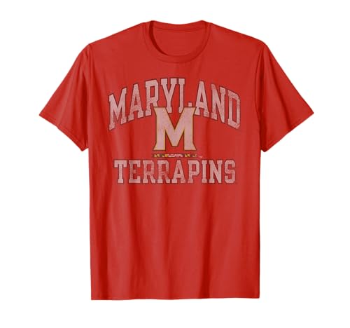 Maryland Terrapins Vintage Worn Red Officially Licensed T-Shirt