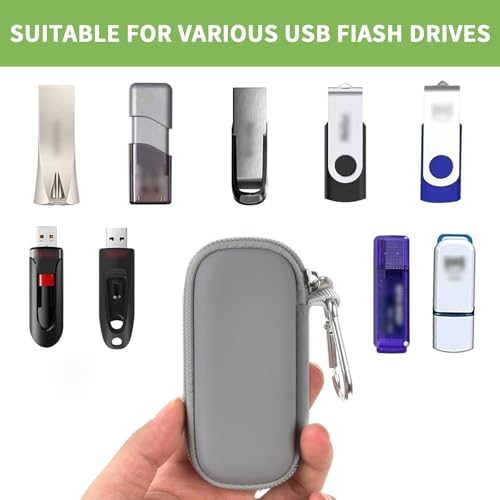 Image of USB Flash Drive Case, SD Card /Thumb Drive /Memory Cards Holder, Bag Only | SDXC /SDHC Storage, Electronic Accessories Organizer for SanDisk / for Samsung, for Students /IT /Office /School /Travel, Grey