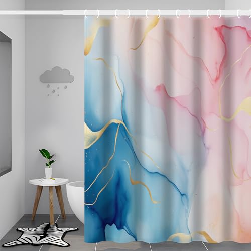 Rideau de bain lavable en machine avec ourlet lesté anti-adhérence 180x180 - 3
