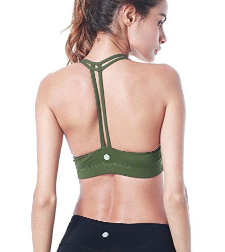 QUEENIEKE Women's Light Support Double-T Back Wirefree Pad Yoga Sports Bra Size XXL