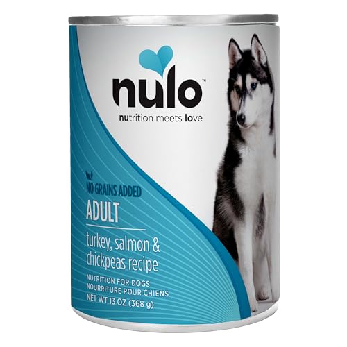 Image of Nulo Grain-Free Turkey, Salmon, & Chickpeas Recipe Adult Wet Canned Dog Food, 13 Ounce, 12 Cans