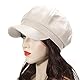 ZLYC Unisex PU Leder Ballonmütze Schirmmütze Retro Klassisch Achteck Kappe Winter Baskenmützen(Cremeweiß)