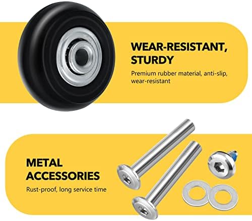 VILLCASE 30 pcs Luggage Suitcase Replacement Wheels,Luggage Suitcase Repair Tool Repair Rubber Wheel Luggage Accessories Kit with Screw