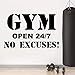 AQjept Gym calcomanía Frase Etiqueta de la Pared para Gimnasio Sala de Fitness motivación Vinilo calcomanía Pegatina mural37x60cm