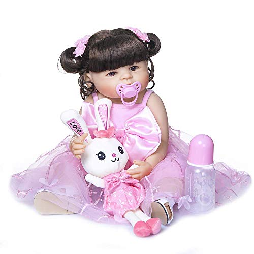 FACAIA Reborn Baby-Puppe, Kinderspielzeug Reborn 23inch 57cm Ganzkörpersilikon Reborn Bebe Doll Kleinkind Mädchen Puppe… – Bild 7