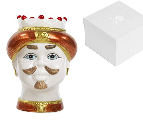 Almendra by Paben - Jarrón con cabeza de moro, de porcelana, ideal como regalo, recuerdo de Sicilia con caja de regalo