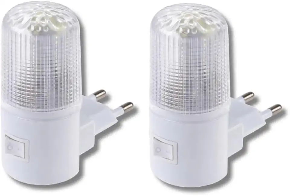 Kit 2 Luminária Luz Noturna Led Branca Abajur Luz Tomada Bivolt Quarto Sala