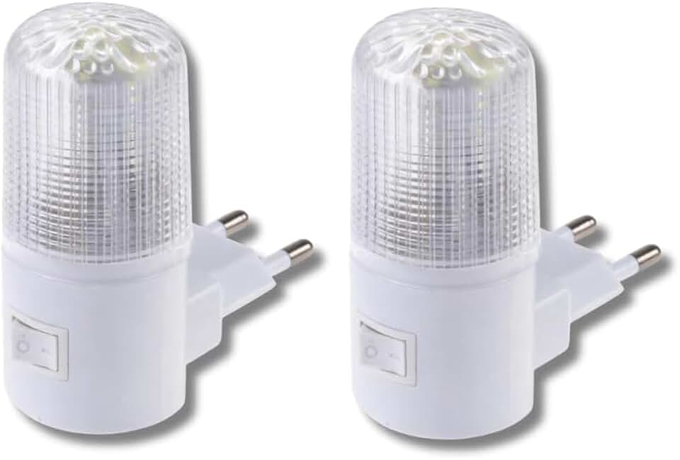 Kit 2 Luminária Luz Noturna Led Branca Abajur Luz Tomada Bivolt Quarto Sala