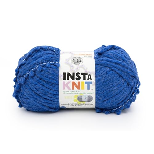 Lion Brand Yarn InstaKnit Beginner Yarn for Knitting, Goody Blue Shoes, 1 Pack