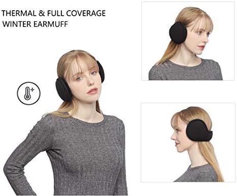 Zeltauto Unisex Winter Earmuffs Wrap Around Ear Warmer Foldable Ear Protector Cover Back Worn Style