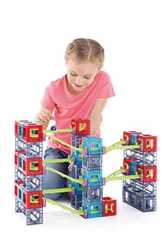 Qvolution Kugelbahn – Advanced set 72 / Kugelbahn aus Kunststoff mit starken Magneten