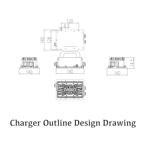 Croliumcx 6974984990319 48Volt 15Amp Aluminum Casting Wide Voltage Golf Cart Battery Charger Matching 3-Pin Triangular Plug Charges The Battery On Ezgo Txt48/Rxv 48V Golf Carts thumb #5