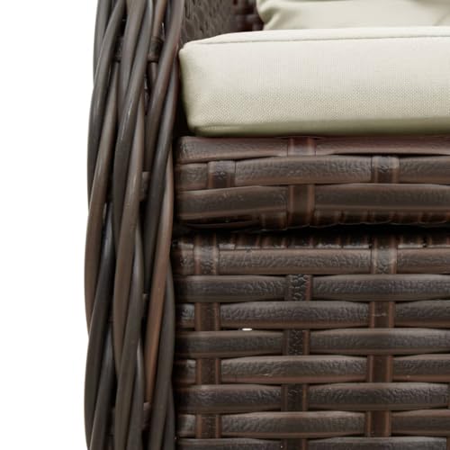 Ensemble à manger de jardin 3 pcs vidaXL marron poly rotin