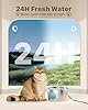 Fontanella per Gatti Acciaio: Fontana per Gatti Automatico - 2.2L Fontanella Gatto - Dispenser Acqua Gattis con 1 Filtri + 1 Spugne - Dispenser Acqua Gatto - Distributore Cani con Finestra Panoramica