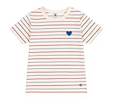 Petit Bateau A0CQ4, Camiseta de manga corta Niñas, Crudo/Multicolor, 6 años