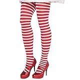 amscan Candy Cane Fabric Tights for Women | Party Costume