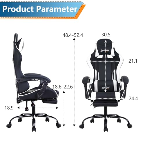 image for PayLessHere Ergonomic Racing Desk Chair Computer Chair Gaming Chair wi