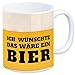 Produktbild trendaffe - Kaffeebecher mit Bier Motiv und Spruch: Ich wünschte Das wäre EIN Bier
